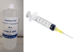 SOLVENT CLEANING SOLUTION FOR ROLAND MUTOH MIMAKI AND EPSON (1,000 ml) + SYRINGE - Picture 1 of 1