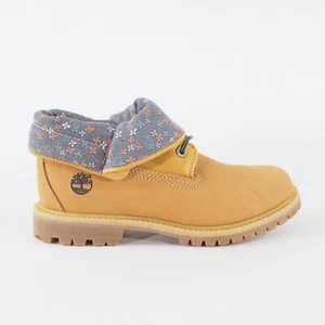 Girls Timberland Authentic 8014B Wheat Nubuck Waterproof Roll Top Lace Up Boots - Picture 1 of 8