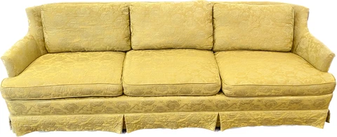 Sofa Vintage Couch Henredon Mid-Century Modern MCM 60's Damask Gold Mad Men 60s Cover