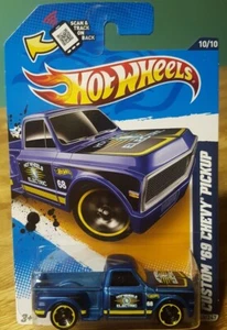 Hot Wheels Custom '69 Chevy Pickup Truck Stepside Satin Blue 1:64 Scale New 2012 - Picture 1 of 10