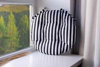Round Chair Cushion with Ties — Bold Stripe - Image 1 of 4