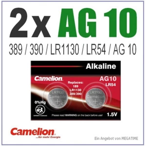 ✅ 2 Batterien für Swatch Scuba+Gent, AG10,389/390,LR1130,LR54,AG 10 #Knopfzellen - Bild 1 von 2