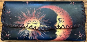 Celestial Sun and Moon Vegan Leather Wallet! - Picture 1 of 4