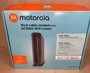 Motorola Cable Modem Router MG7550 16x4 686 Mbps plus AC1900  Wi-fi Works S4 - Picture 1 of 10