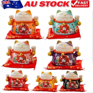 Ceramic Lucky Cat Feng Shui Cat Maneki Neko Fortune Figurine Home Decorations AU - Picture 1 of 19