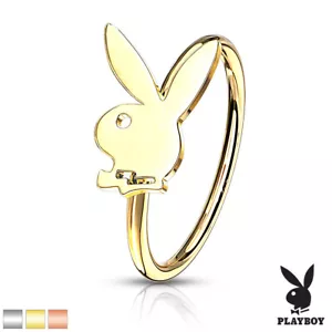 Nasenring Original Playboy Bunny Hase 0,8 x 8 mm Farbwahl Nasenpiercing - Bild 1 von 4