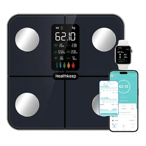 Healthkeep Body Fat Scale with Large VA Display, 15 Body Datas with Heart Rate, - Picture 1 of 8
