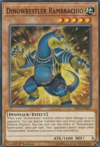 YUGIOH CARD - 3 X DINOWRESTLER RAMBRACHO RIRA-EN007  - Picture 1 of 1