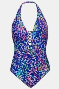 Hermoso Traje de Baño Halter Figleaves Fiesta Multi Leopardo Talla 8 - Imagen 1 de 2