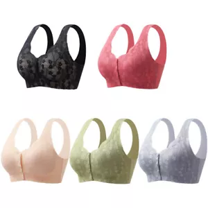 Front Open Buckle Bra Women Lingerie Underwear Gather Push Up Seamless Wireless - Picture 1 of 29