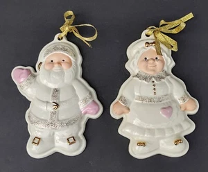 Lenox Papá Noel y la Sra. Claus Navidad Galletas Cortador Moldes Adornos Oro 24k Acento - Imagen 1 de 5