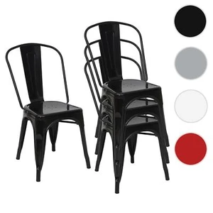 4er-Set Stuhl HWC-A73, Bistrostuhl Stapelstuhl, Metall Industriedesign stapelbar - Bild 1 von 16