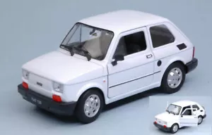 Coche Escala 1:24 Welly FIAT 126 Diecast Miniaturas Blanco Colección - Imagen 1 de 1