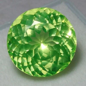 Natürlicher zertifizierter seltener Tansania gelber Tansanit 5x5 mm runder unbeheizter Edelstein - Bild 1 von 6