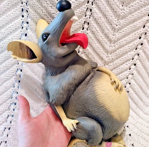 Gemmy Fat Rat 15" Talking Animated Rubber WORKS Halloween Vintage - Picture 1 of 7
