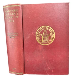 Harvard College Classe del 1912 25° Anniversario Rapporto Riunione 1937 Foto/Bios - Foto 1 di 10