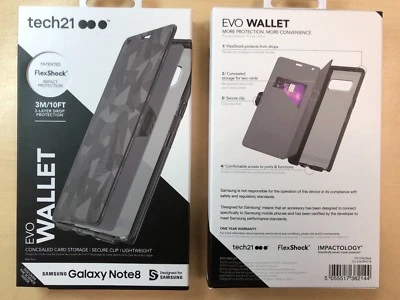10X Tech21 Evo Wallet Credit Card Case for Samsung Galaxy Note 8 - Black - Image 1 of 4