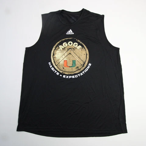 Miami Hurricanes adidas Aeroready Sleeveless Shirt Men's Black Used Cover