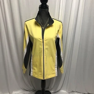 SB Active Jacket Womens Size XL Yellow White Gray Zippered Activewear Track - Picture 1 of 6