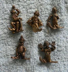 #KK.  #5.  FIVE(5)  KINDER SURPRISE CLOWN  METAL FIGURES - Picture 1 of 7