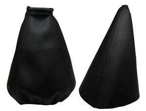 Schwarz Faden Echtleder Schaltsack und Handbremsmanschett Für DAEWOO LANOS 97-04 - Picture 1 of 1