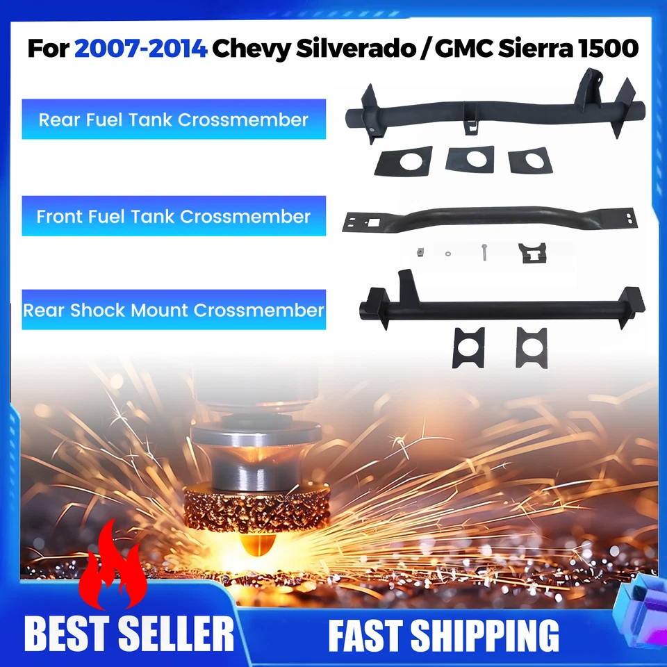 Soporte de tanque delantero y trasero y soporte de amortiguador travesaño para 07-14 Chevy Silverado 1500 Foto 1 de 4