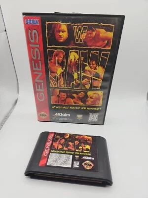 WWF Raw (Sega Genesis, 1994) CASE AND Cart .. No Manual Tested Working - Image 1 of 4