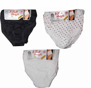 3 Paia Slip Donna Completo Mamma 100% Cotone Mutande Intimo Taglie UK Nuovi - Foto 1 di 4