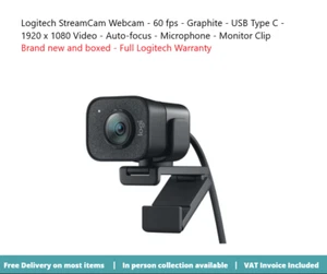 Logitech StreamCam webcam 1920 x 1080 pixels USB C - Picture 1 of 4