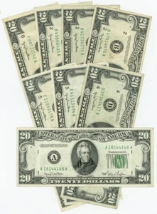 FR #2059 $20 1950 (8) Federal Reserve Notes Asst Districts DC-6338 - Picture 1 of 2