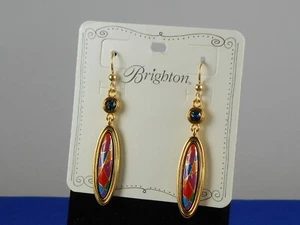 Brighton Gold Plated COLOR MIX JEWEL Oval French Wire Drop Earrings JA9334 $78 - Picture 1 of 1
