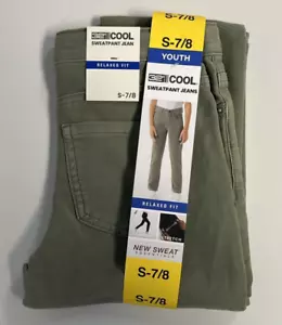Youth Size S (7/8) 32 Degrees Cool Sweatpant Jeans Relaxed Fit Olive Green - Picture 1 of 5
