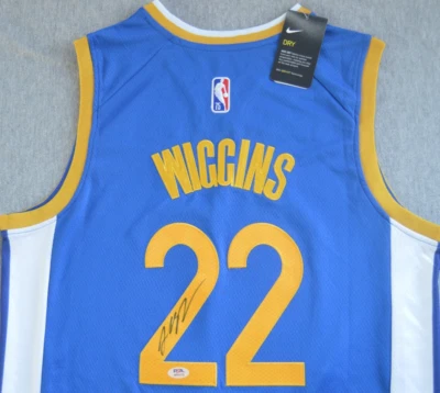 Andrew Wiggins Autographed Signed Jersey PSA COA Golden State Warriors NBA - Image 1 of 4