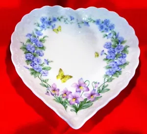 Vintage MIKASA “Thinking of You” China Heart w/Butterfly Serving Dish - Picture 1 of 4