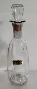 Vintage Gin Decanter Bottle Cork Glass Stopper Barware 12” Dandy - Picture 1 of 8