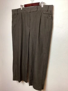 Pantaloni abito da donna stretch espresso marrone Larry Levine tagliati 18 W in ottime condizioni. - Foto 1 di 9