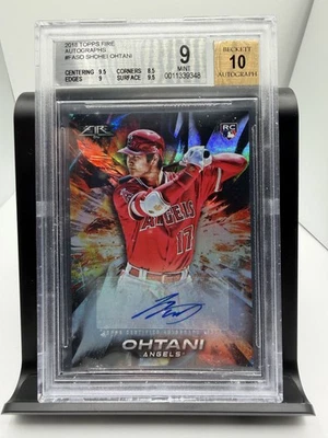 🔥 2018 Topps Fire Shohei Ohtani Rookie Autograph #FASO – BGS 9 Auto 10 🔥 - Image 1 of 2