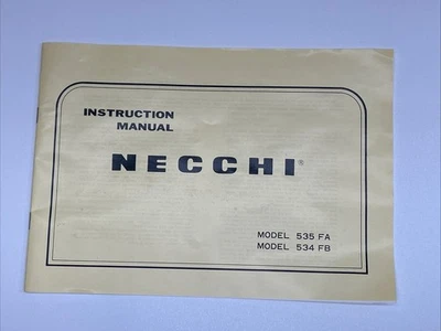 Manual de instrucciones de máquina de coser Necchi vintage para modelos 535FA y 534FB Foto 1 de 4