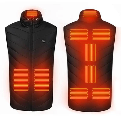 Adjustable Heated Vest USB Rechargeable Winter Electric 9 Zone Warmer Jacket - Image 1 of 4