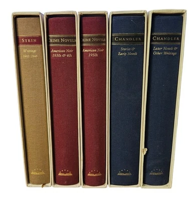 Vintage Lot 5 HC Books The Library of America USED Chandler Stein Crime Novels Foto 1 de 4