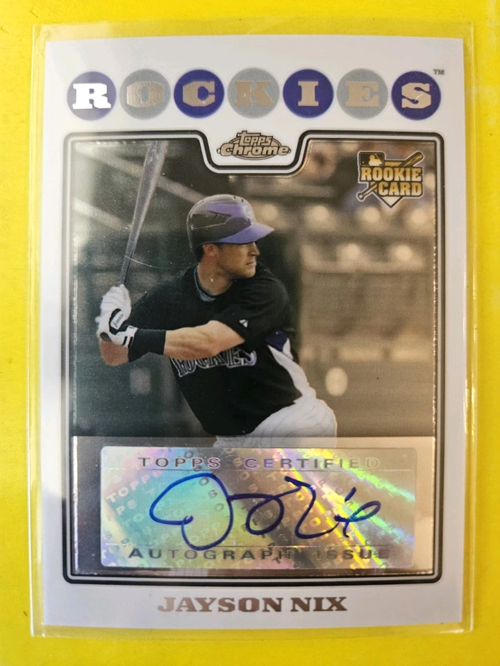 2008 Topps Chrome Autograph #236 Jayson Nix RC - Colorado Rockies - Image 1 of 1