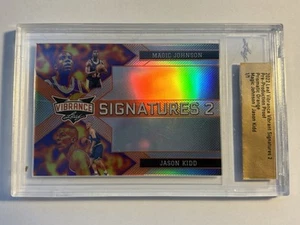 Magic Johnson Jason Kidd 1/1 2022 Leaf Vibrance Prismatic Orange Slab One of One - Picture 1 of 2