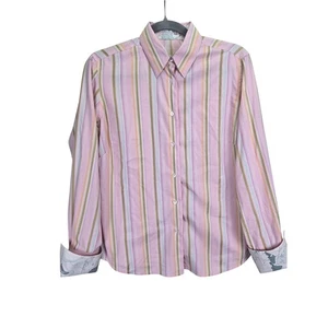 Camisa Robert Graham Mujer Botones Talla 4 Rayas Rosa Pastel Preppy Legalmente Rubia - Imagen 1 de 7