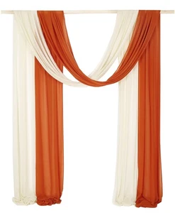 2 Panels Extra Long 24Ft Chiffon Wedding Arch Drapes, Party Reception Backdro... - Picture 1 of 7