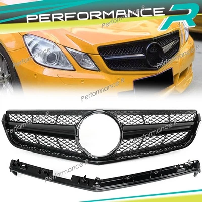 Black Front Grille Grill For Mercedes C207 Coupe A207 Pre MOPF 09-13 - Image 1 of 4