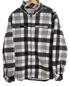 Lee Cooper karierte Fleecejacke durchgehender Reißverschluss Größe Large 23" PTP Brusttaschen - Bild 1 von 5