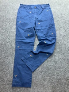 Vineyard Vines Chino Pants Men's 32x32 Blue Fishing Lure Embroidered Pockets - Picture 1 of 11