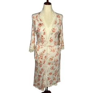 Anthropologie E by Eloise Robe Size M/L Pink Floral Lace Cottagecore Prairie - Picture 1 of 9
