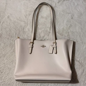Coach Mollie Leather Tote Bag Gold/Chalk Light Saddle 1671 - Picture 1 of 16