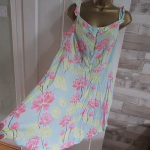 FOREVER 21 ● size 2X 18 ● blue yellow floral beach sun dress womens - Picture 1 of 5